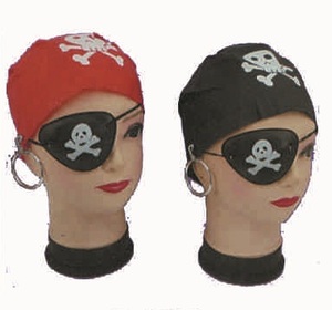 海盜眼罩耳環加頭巾