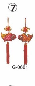 37公分刺繡鯉魚吊飾