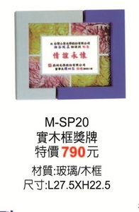 M-SP20實木框獎牌