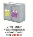 G-TH3-1016SAR不鏽鋼三分類資源回收桶